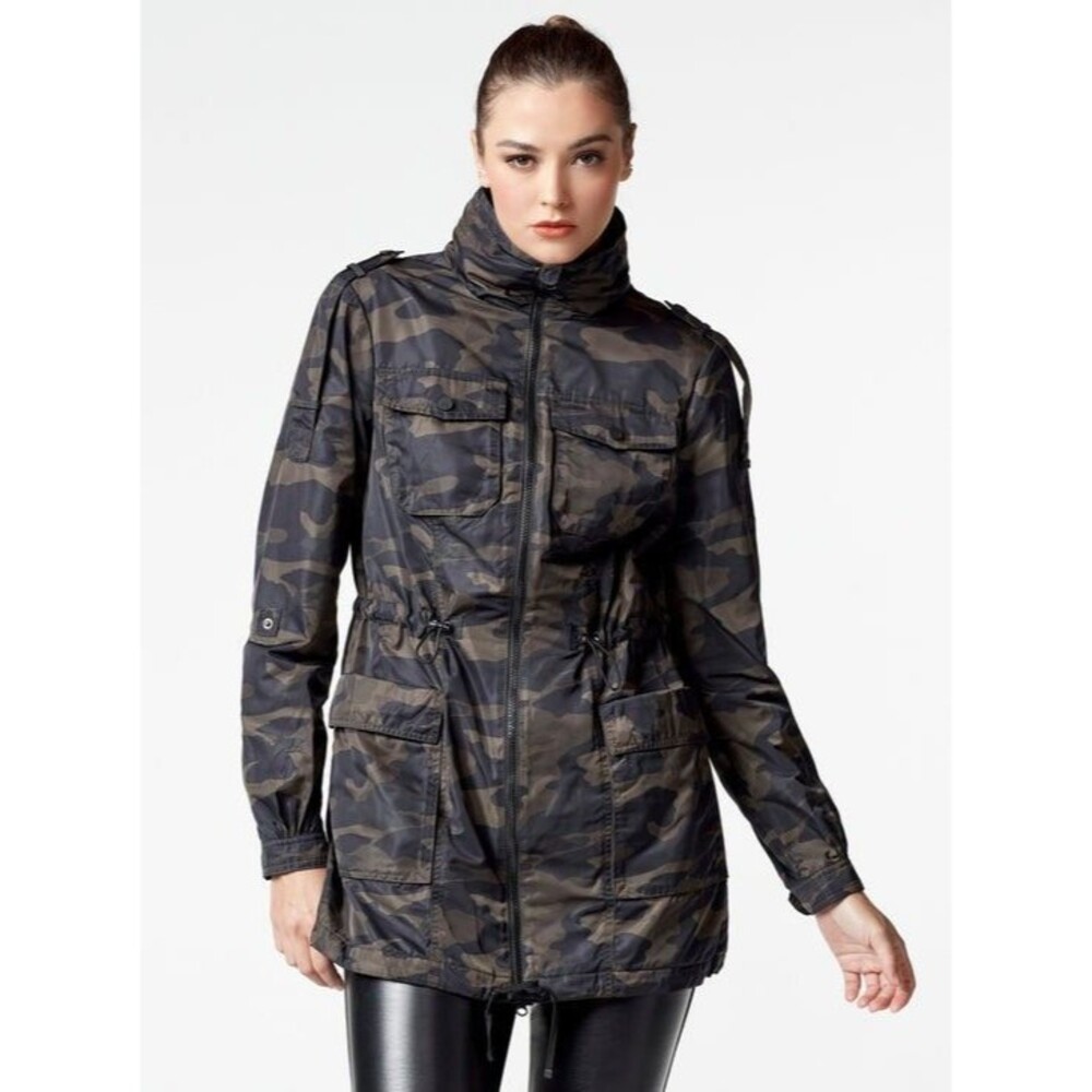 Blanc Noir Womens Mastermind Camo Anorak Jacket Hood Full Zip Camo Size Medium